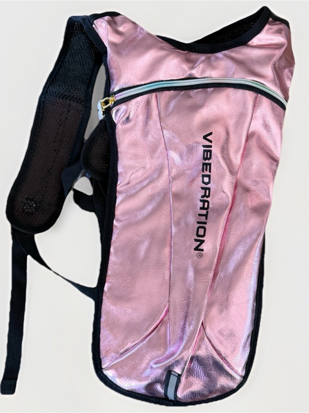 NWOT Vibedration Pink Metallic Hydration Backpack Festival Rave Pack